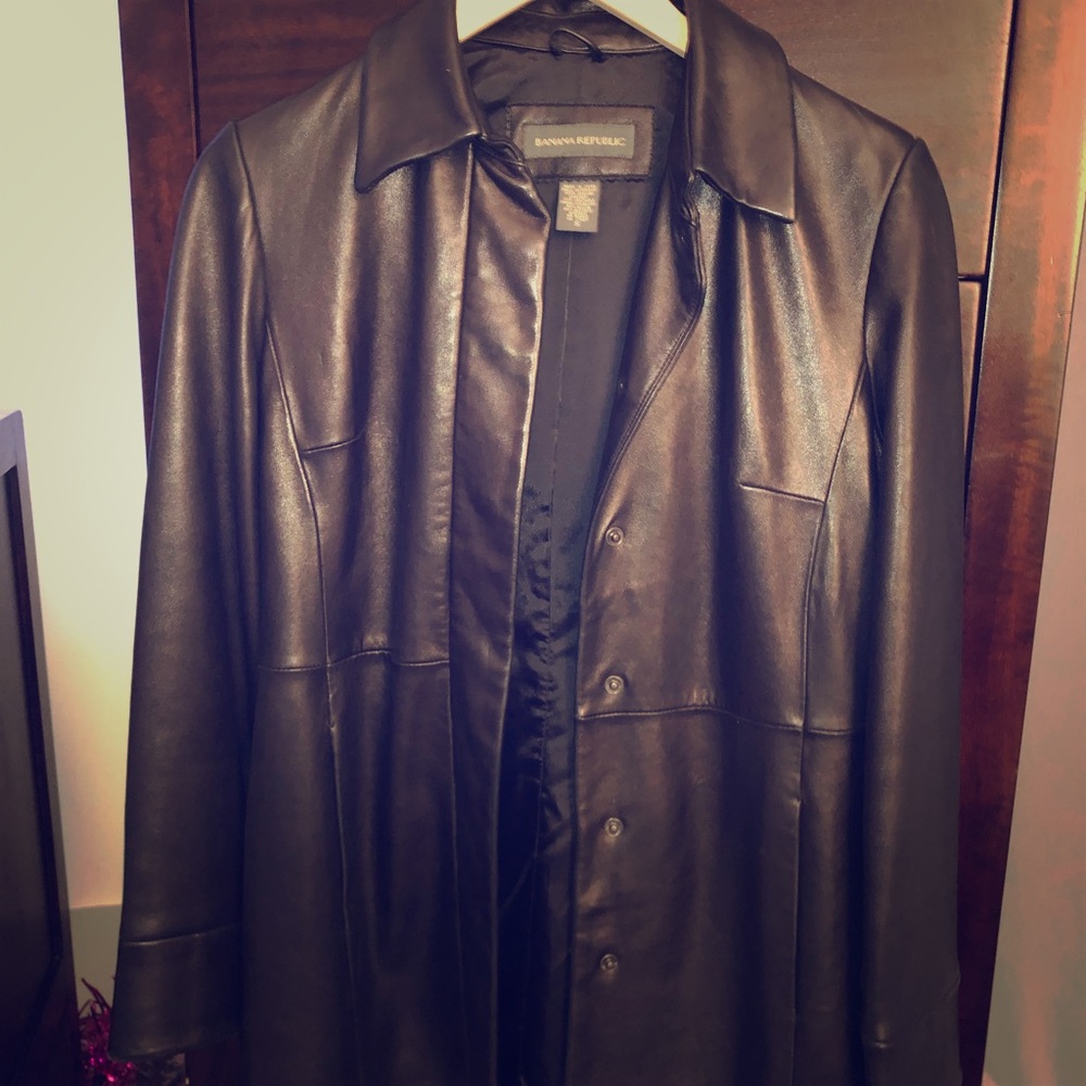 Black Leather Jacket Mid Length